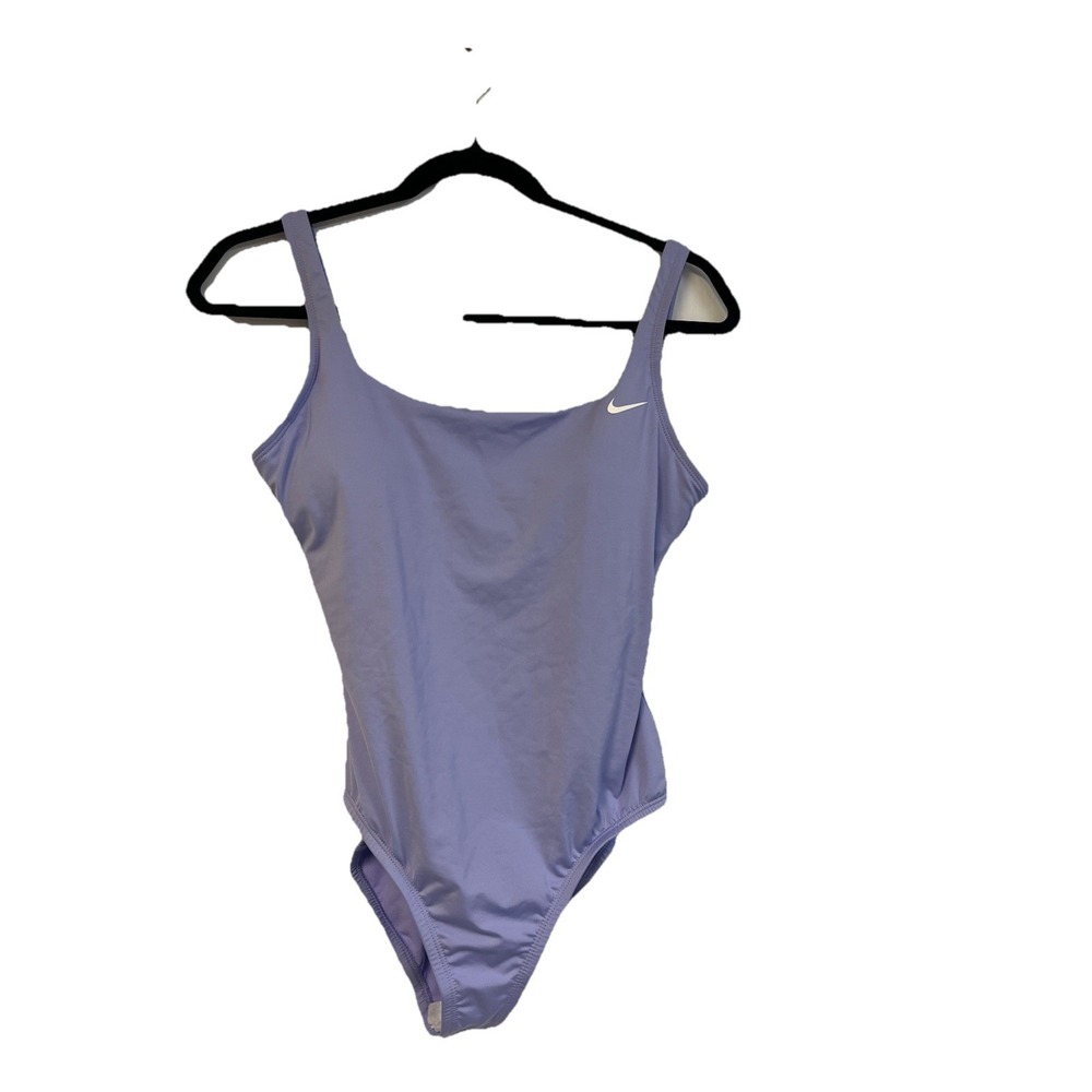 Nike Women's HydraStrong Solid Poly Fast Back One Piece Swimsuit Hydrangeas M - Picture 1 of 3